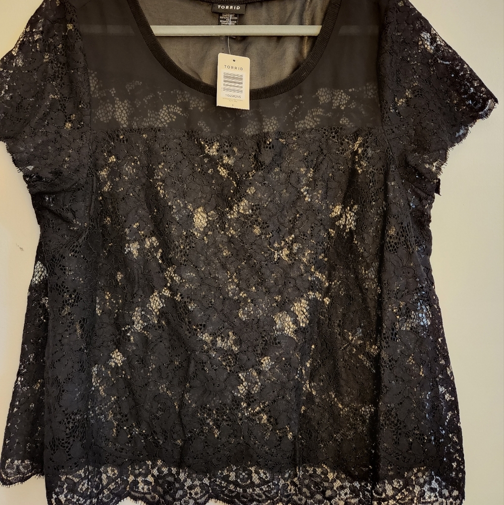 Torrid Black lace shirt